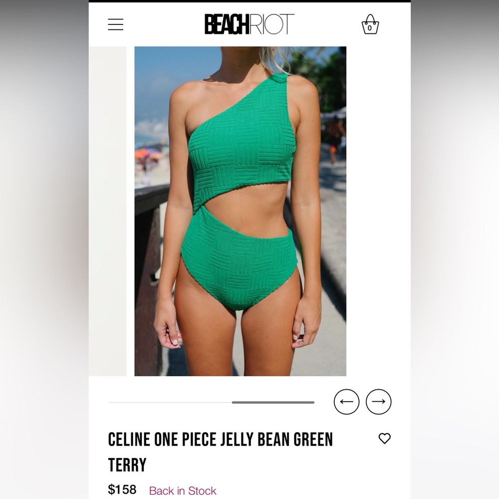 Beach Riot- CELINE ONE PIECE JELLY BEAN GREEN
TERRY
